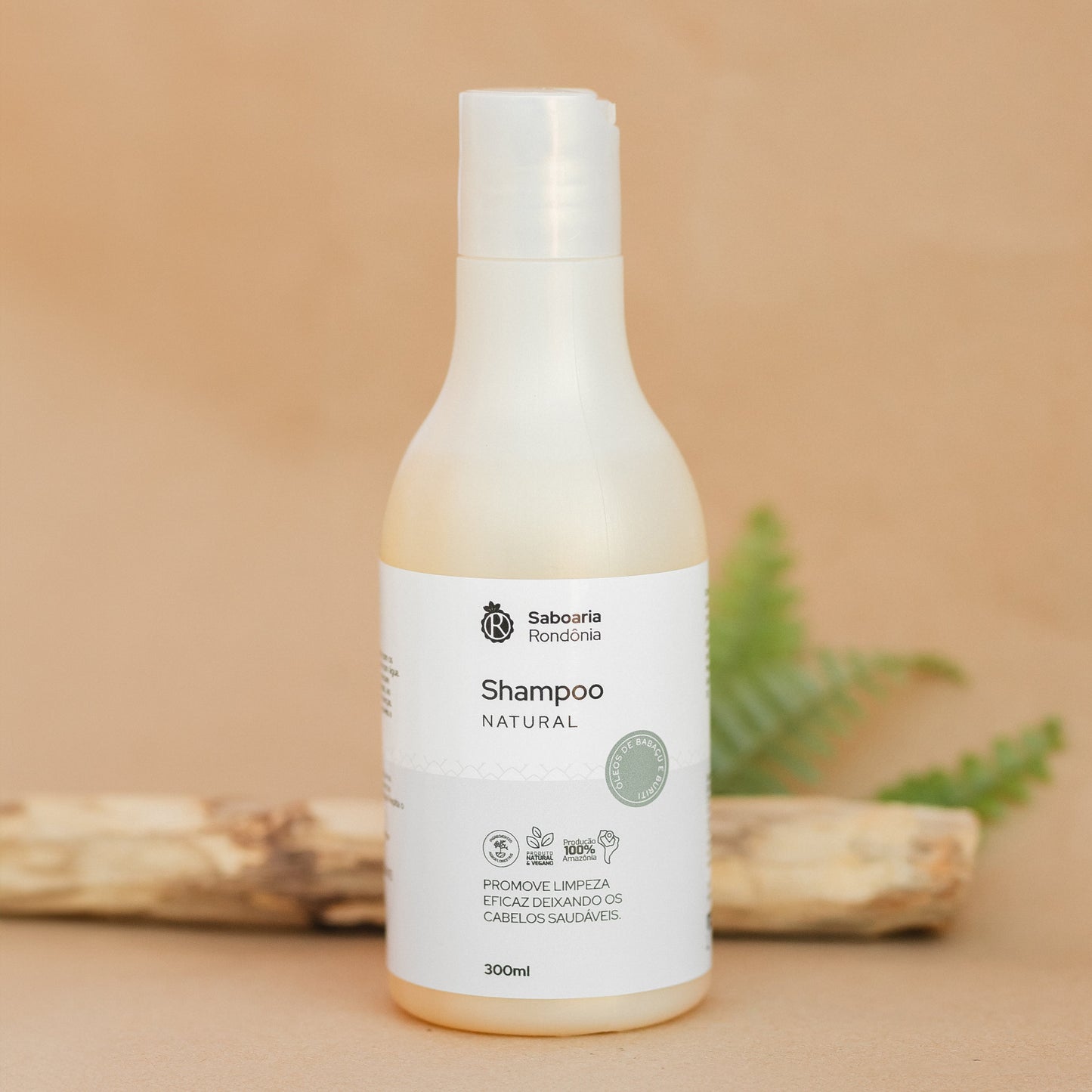 Shampoo natural com bioativos amazônicos de buriti e babaçu,