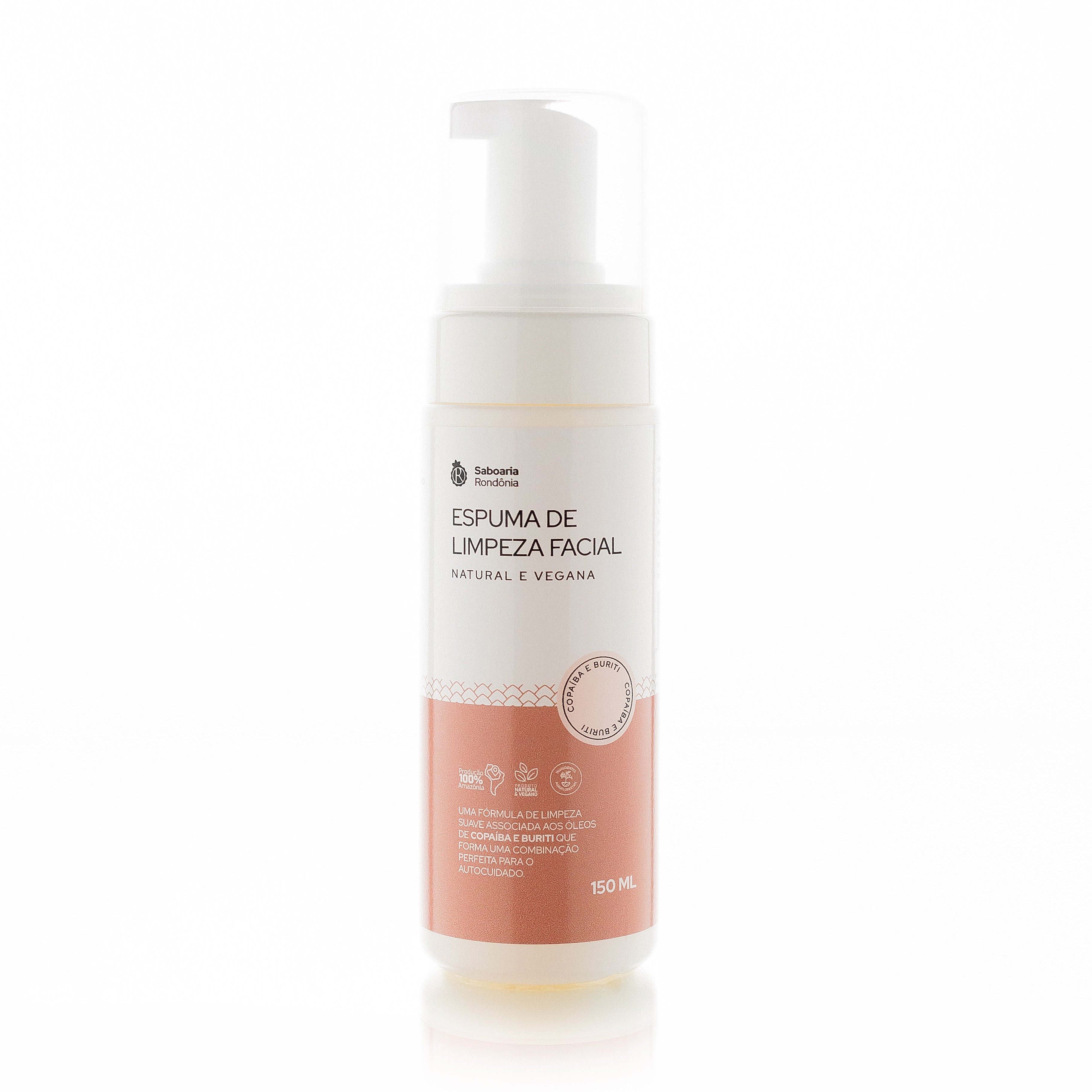 Espuma de Limpeza Facial Vegana Buriti e Aloe Vera 150ml - Sem