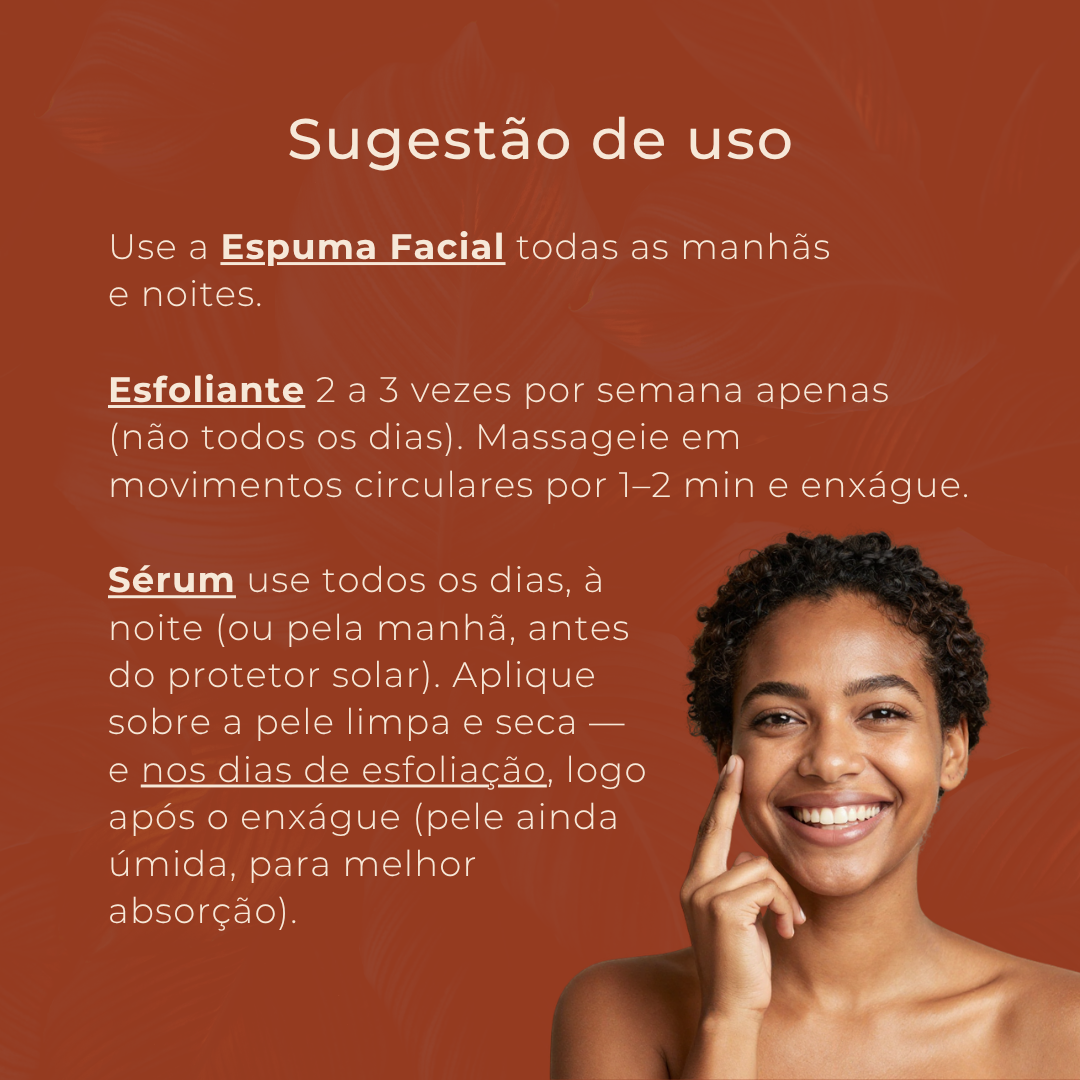 kit serum esfoliante e espuma facial