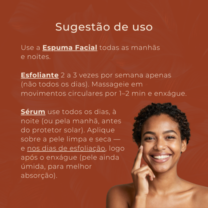 kit serum esfoliante e espuma facial