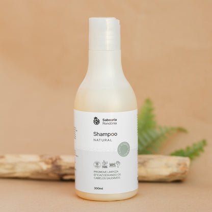 Shampoo natural com bioativos amazônicos de buriti e babaçu,